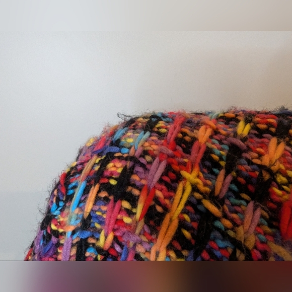 Papillon knit Cardigan Rainbow check Multicolour Speckles.  Woman's Size Medium - Picture 11 of 17